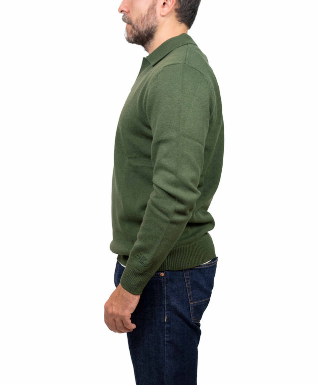Saint Barth maglione - polo lana verde militare