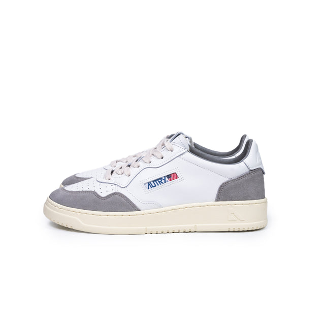 Sneakers Autry- medalist low man soft leather e suede bianco e cemento