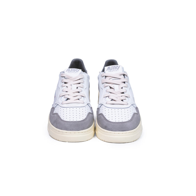Sneakers Autry- medalist low man soft leather e suede bianco e cemento