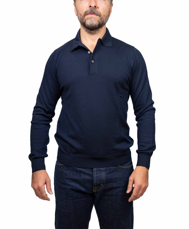 Gran Sasso maglione - polo calata, blu