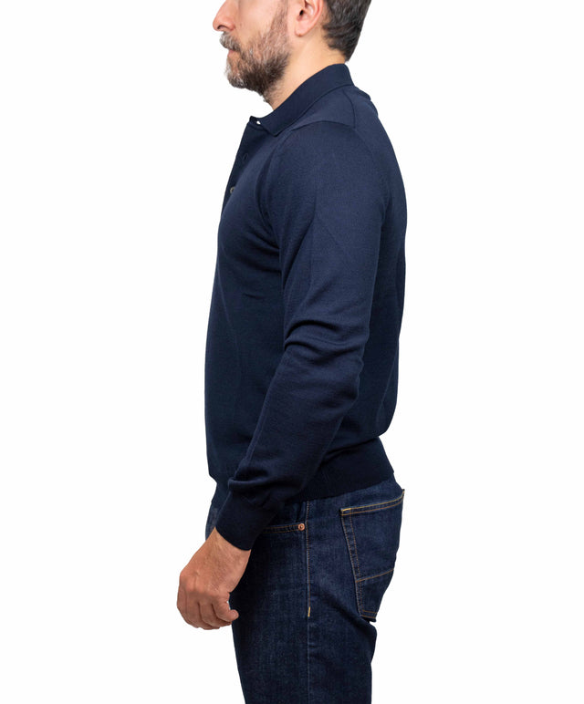 Gran Sasso maglione - polo calata, blu