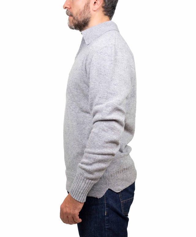 Doppia A maglione - collo marina, grigio chiaro