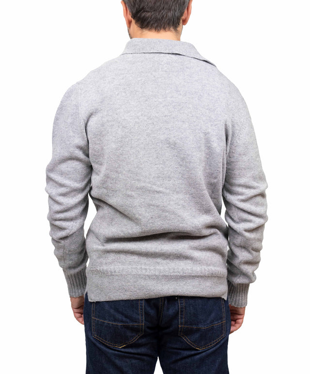 Doppia A maglione - collo marina, grigio chiaro