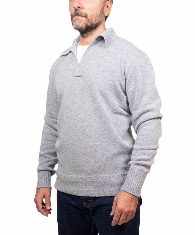 Doppia A maglione - collo marina, grigio chiaro