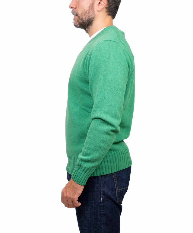 Doppia A maglione - girocollo, verde acido