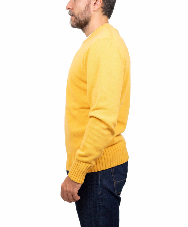 Doppia A maglione - girocollo, giallo