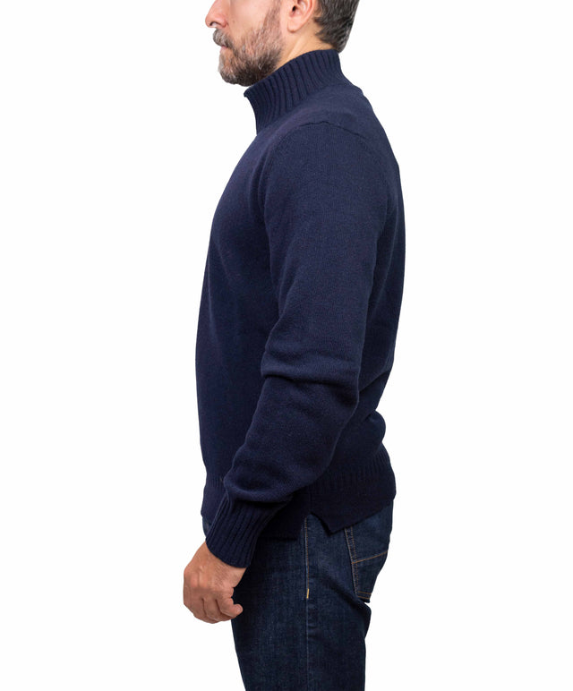 Doppia A maglione - collo vulcano, blu