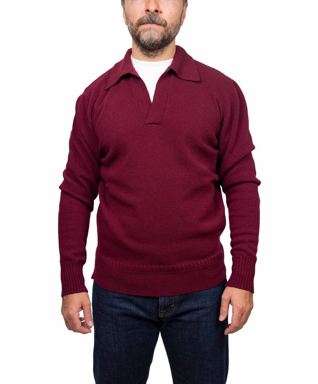 Doppia A maglione - collo marina, bordeaux
