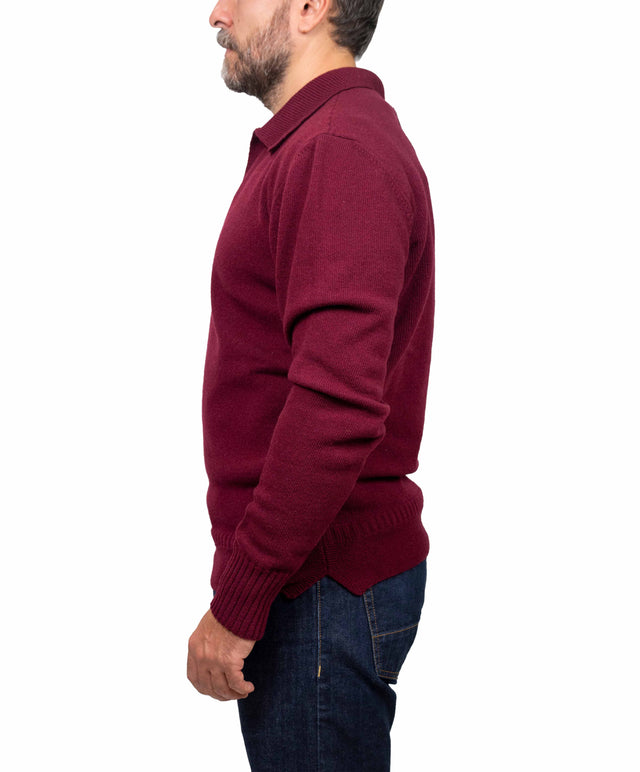 Doppia A maglione - collo marina, bordeaux