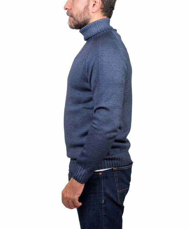 Officina Filati maglione - dolcevita blu avio