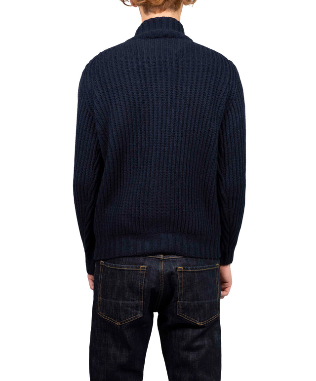 Filippo del Laurentis - Cardigan a coste Cashmere blu