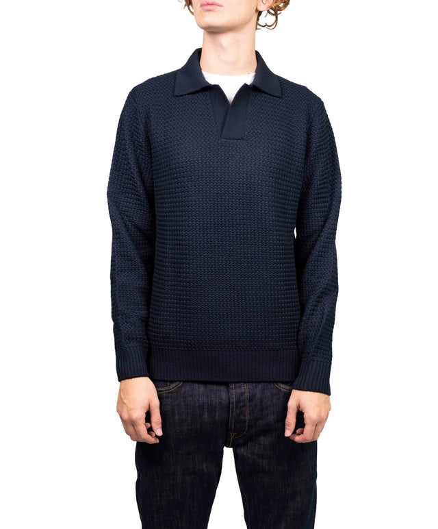 Filippo De Laurentiis - lana cashmire POLO IN PUNTO CANESTRO