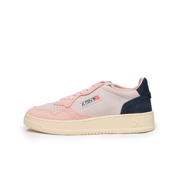 Sneaker Autry - Medialist low wom in suede rosa e blu
