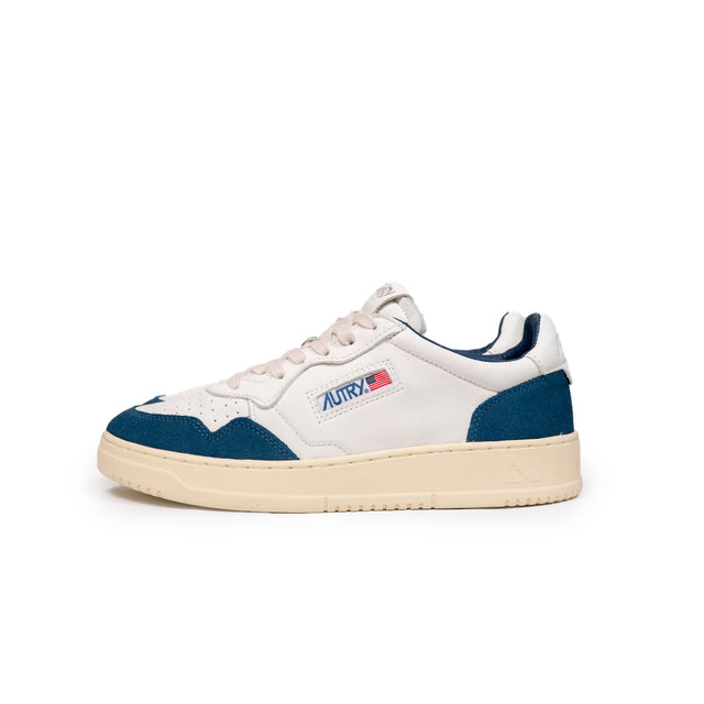 Sneaker Autry - Medialist low in pelle e suede petrolio