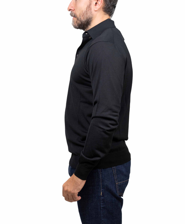 Filippo De Laurentis - polo merino, nero