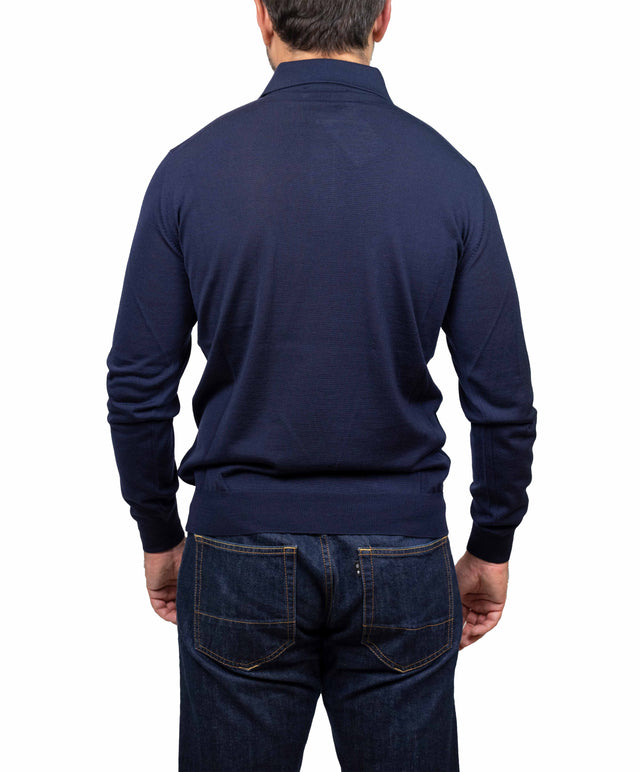 Filippo De Laurentis - polo merino, blu avio