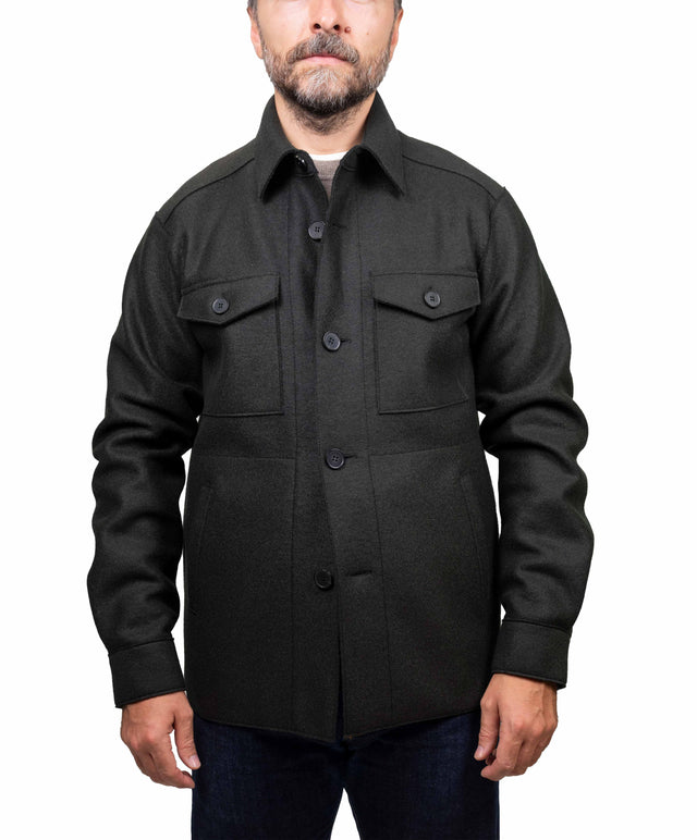 Harris Wharf London Giacca - overshirt pressed, verde militare
