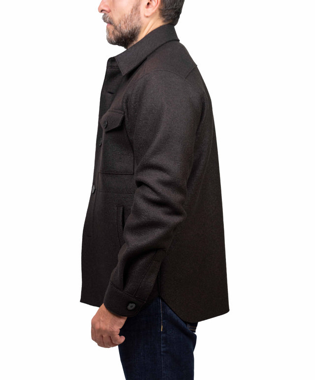 Harris Wharf London Giacca - overshirt pressed, marrone scuro