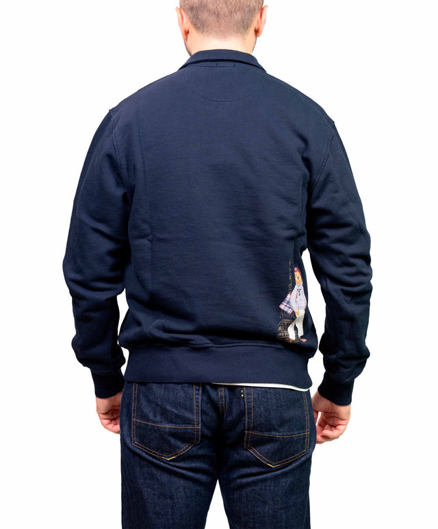 Y Piazza San Carlo 176 - Il salotto di Torino -  Felpa mezza zip blu