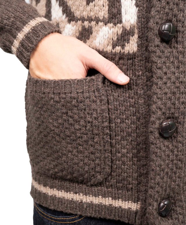 Rakkì - Cardigan sciallato con decorazioni