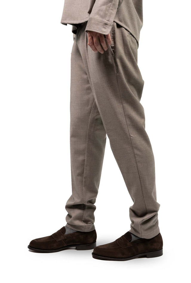 Cruna pantalone - Jogger flanellina sabbia