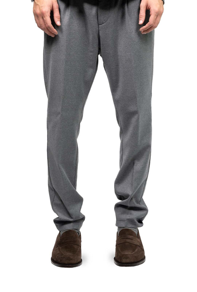 Cruna pantalone - Jogger flanellina grigio medio