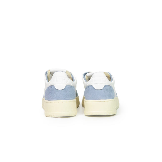 Sneakers Autry - Medalist Low won goat suede wht/street bicolore bianco e azzurro