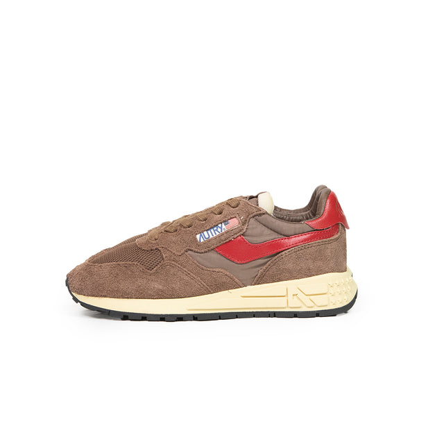 Sneaker Autry - Reelwind low wom suede/net marrone e rosso