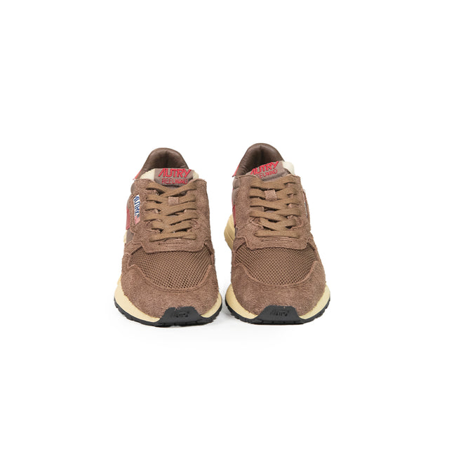 Sneaker Autry - Reelwind low wom suede/net marrone e rosso