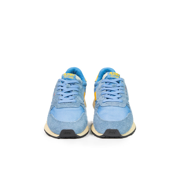 Sneaker Autry - Reelwind low wom suede/net azzurro e giallo