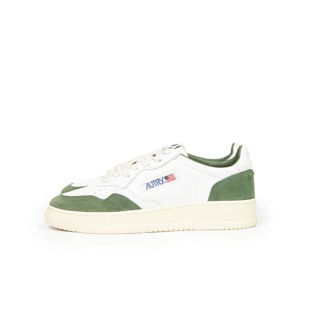 Sneaker Autry - Medalist low man goal suede bianche verde militare