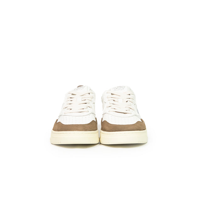 Sneaker Autry - Medalist low man goat suede bianche e marrone