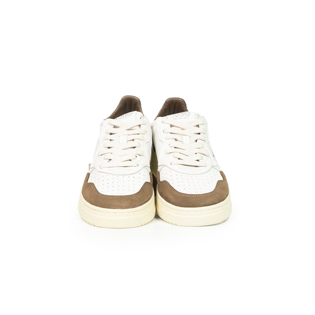 Sneaker Autry - Medalist low man goat suede bianche e marrone