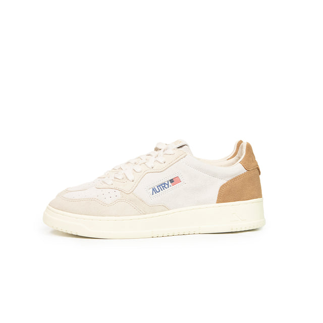 Sneaker Autry - Medalist low man tric suede bianco, grigino e marrone