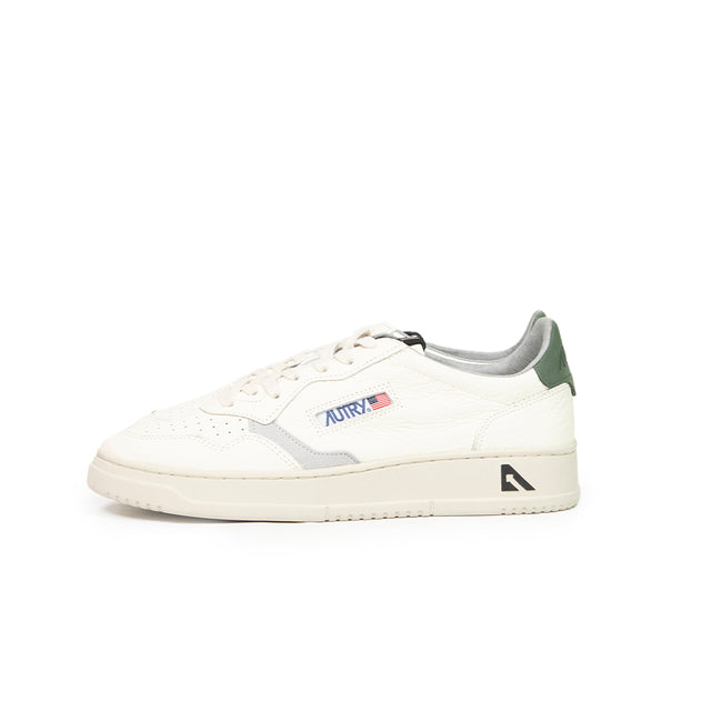 Sneaker Autry - Medalist low man match suede bianche grigio e verde