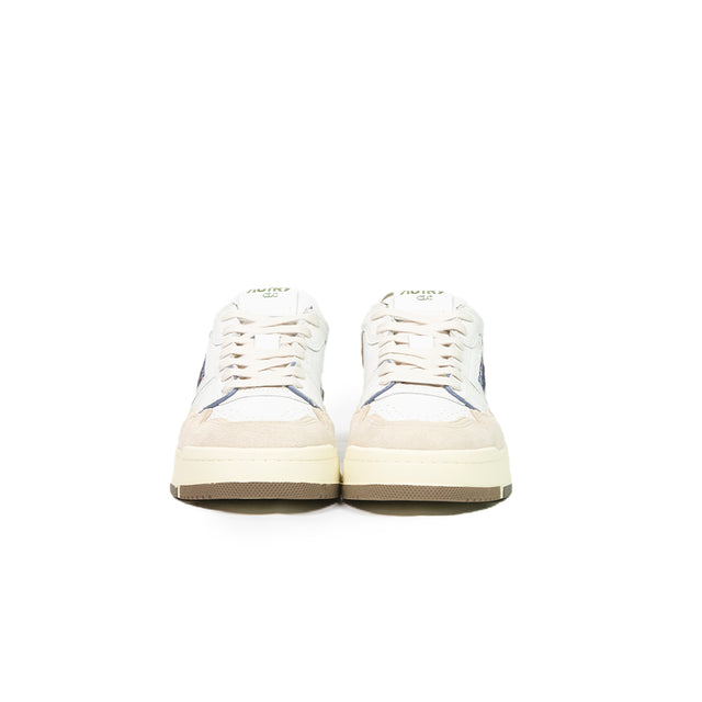 Sneaker Autry - CLC low man match suede bianche grigio e verde