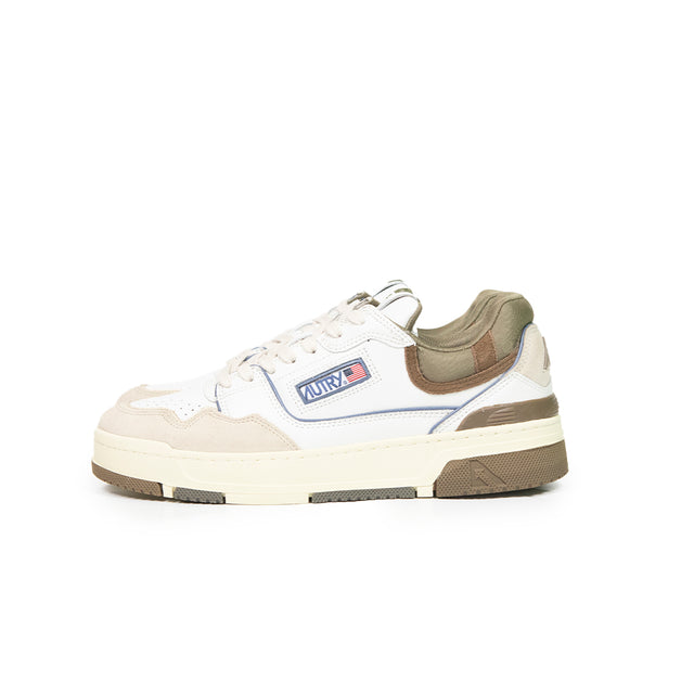 Sneaker Autry - CLC low man match suede bianche grigio e verde