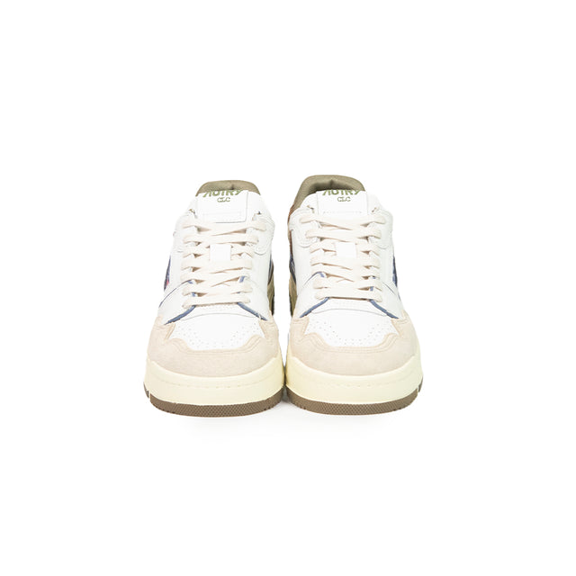 Sneaker Autry - CLC low man match suede bianche grigio e verde