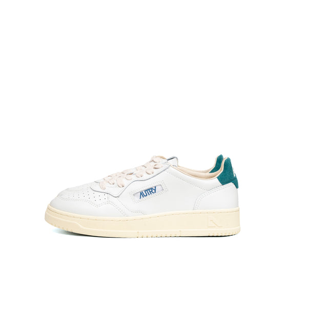 Sneakers Autry- medalist low man leather bianco e suede verde