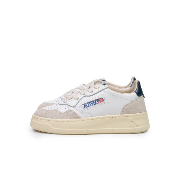 Sneakers Autry Kids - pelle bianca e blu e suede