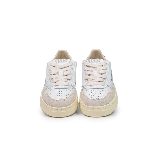 Sneakers Autry Kids - pelle bianca e blu e suede