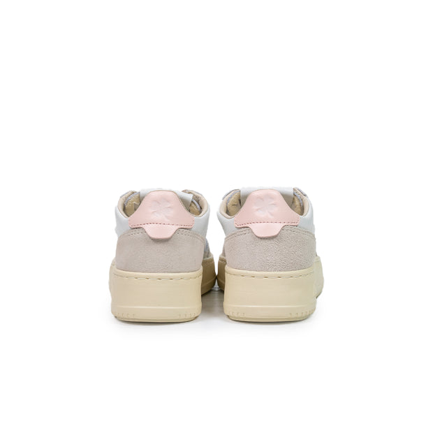 Sneakers Autry Kids - pelle bianca e rosa e suede