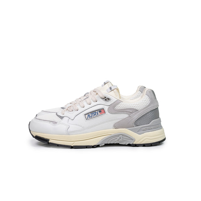 Sneakers Autry- Hyperway in mesh pelle e suede bianco e grigio