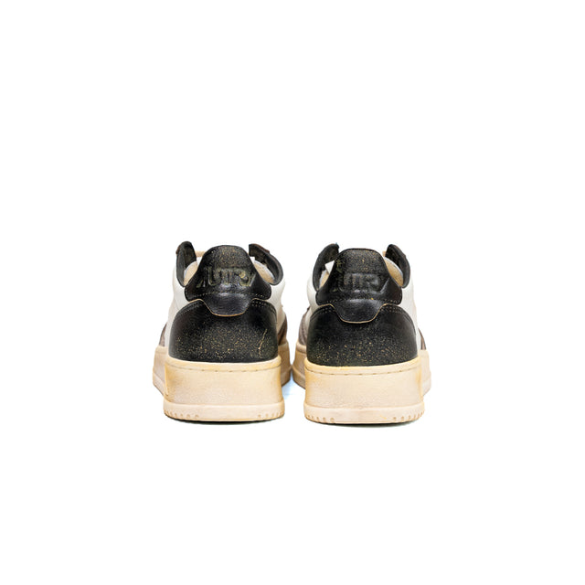 Sneakers Autry- sneakers medalist low super vintage in pelle bianca nera e malt mall