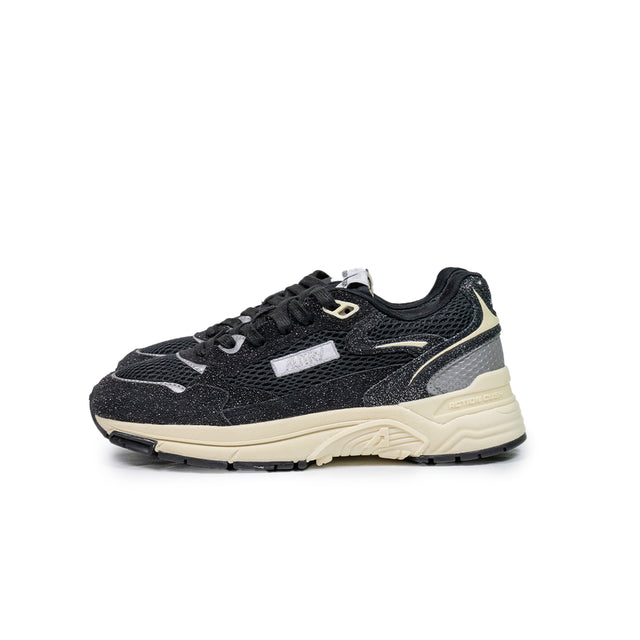Sneakers Autry - Hyperway low woman in mesh e suede glitter nero