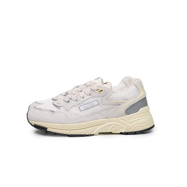 Sneakers Autry - Hyperway low woman in mesh e suede glitter bianco e grigio