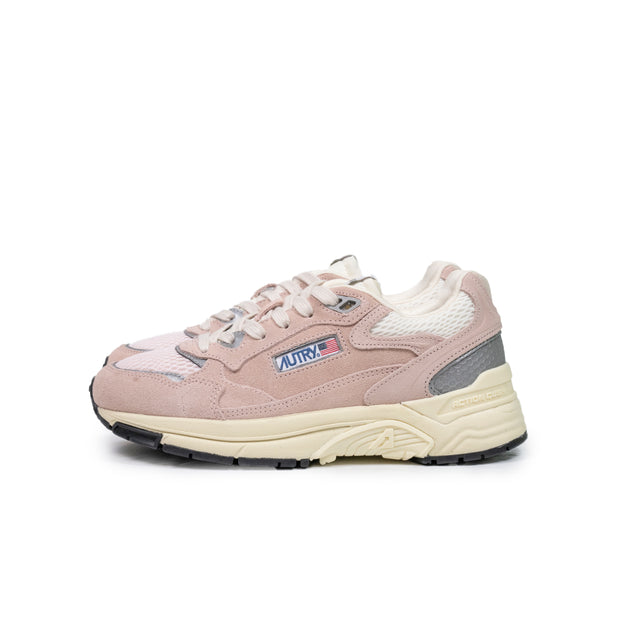 Sneakers Autry- Hyperway low woman in mesh argento e suede rosa
