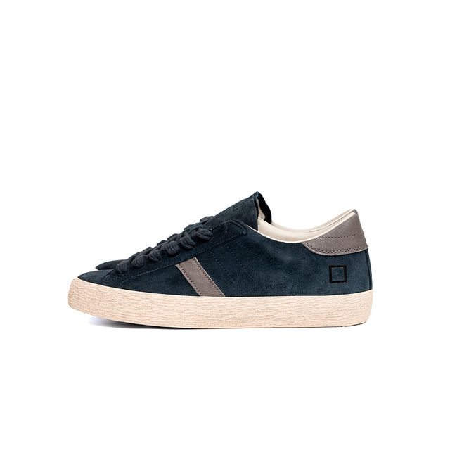 Sneakers D.A.T.E. - Hill Low Suede e cuoio blu