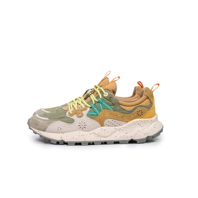 Sneakers Flower Mountain - Yamano 3 UNI suede e nylon grigio, verde militare e fluo