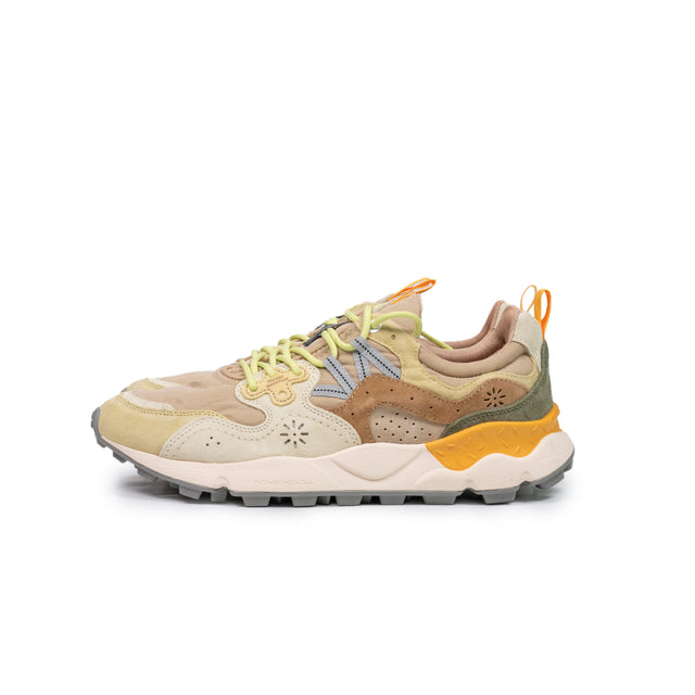 Sneakers Flower Mountain - Yamano 3 UNI suede e nylon sabbia, beige e fluo